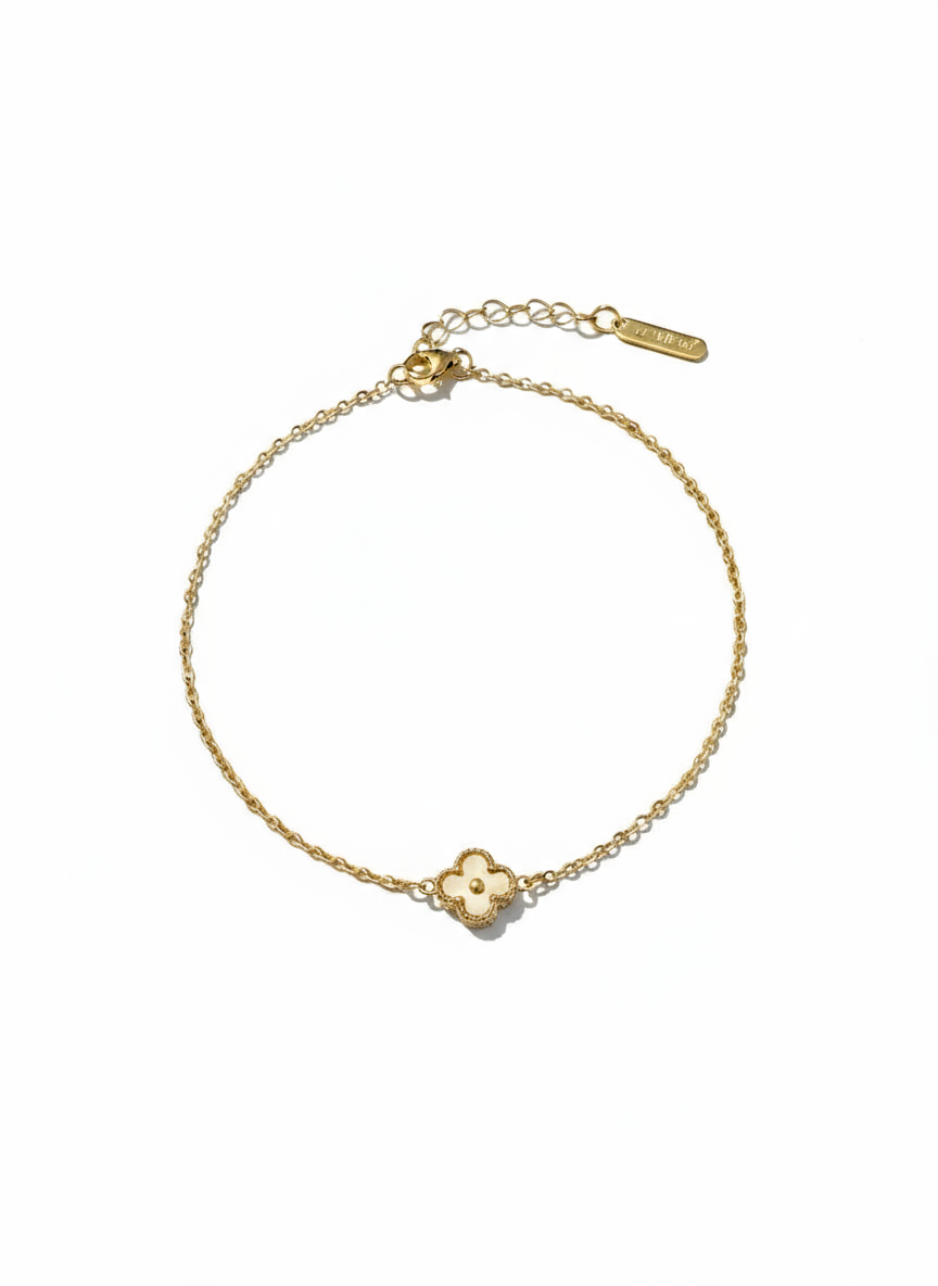 Mini Firkløver Armbånd 1 Motiv Guld