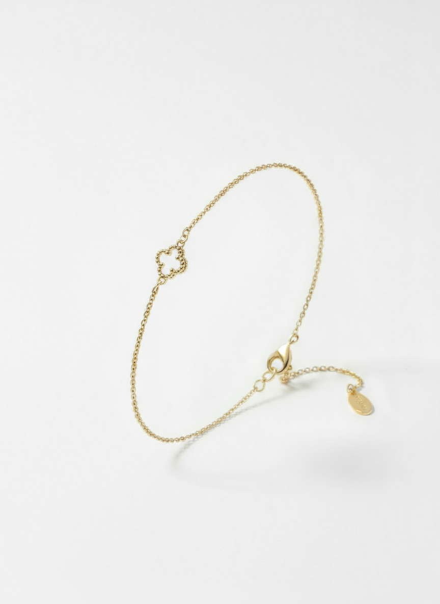 Mini Firkløverarmbånd 1 Motiv Hvid