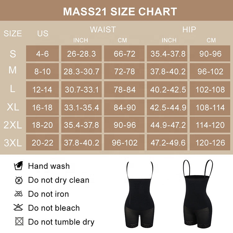 Shapewear Shorts / Body Shaper med lynlås og skulderrem
