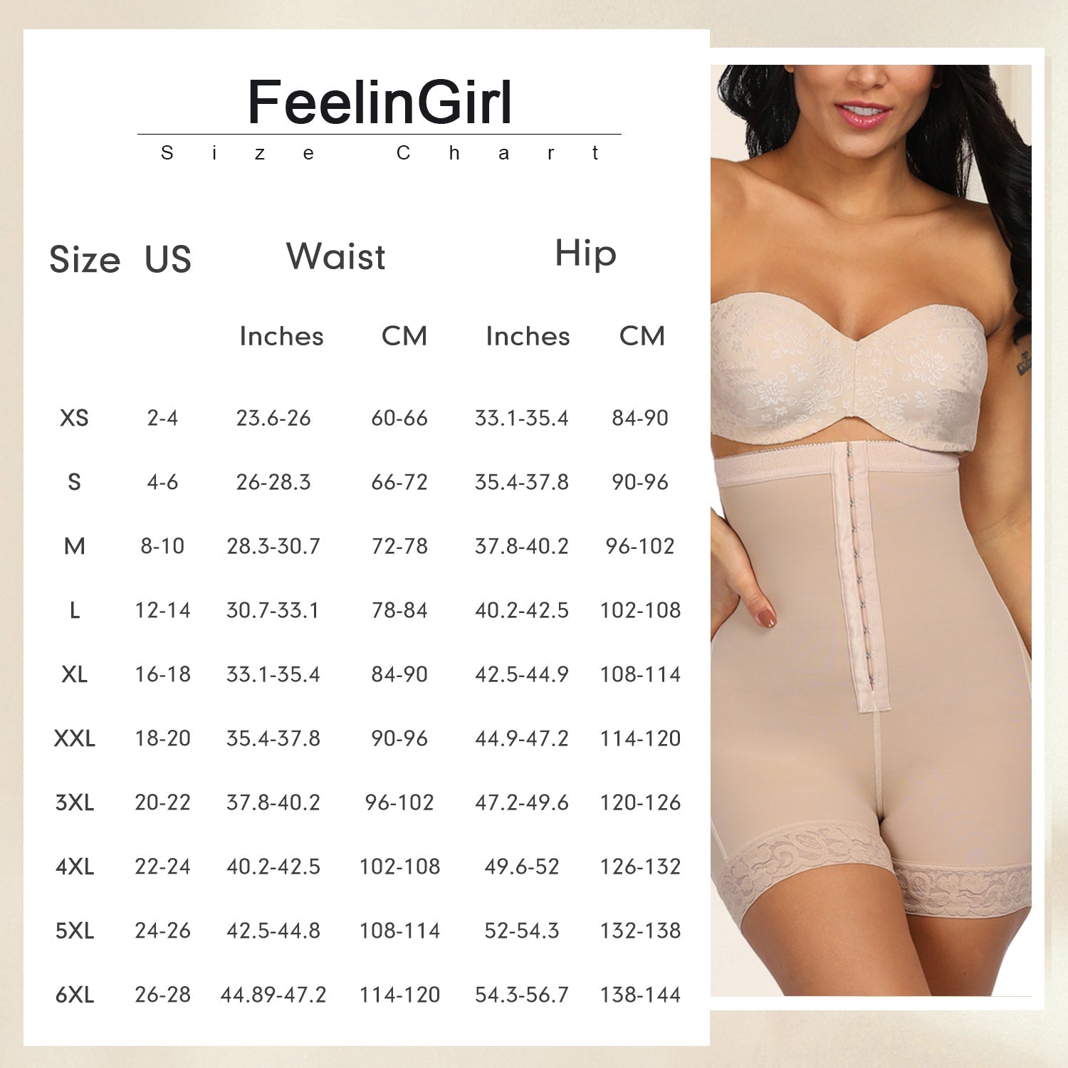 Shapewear Shorts / Body shaper med kroge uden skulderstropper