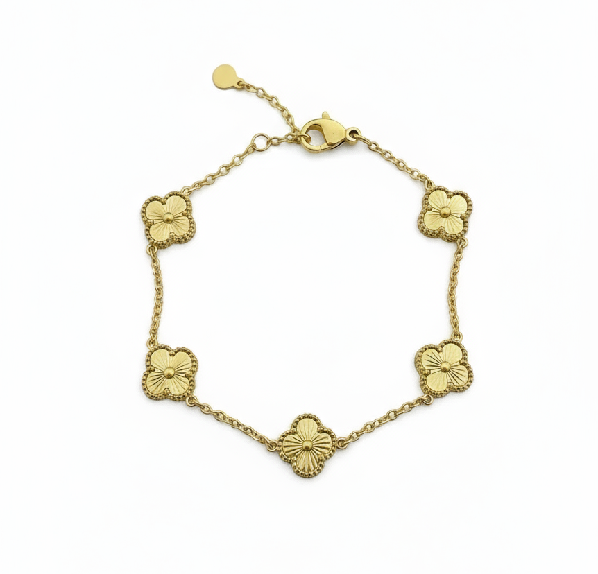 Mini Firkløverarmbånd guld