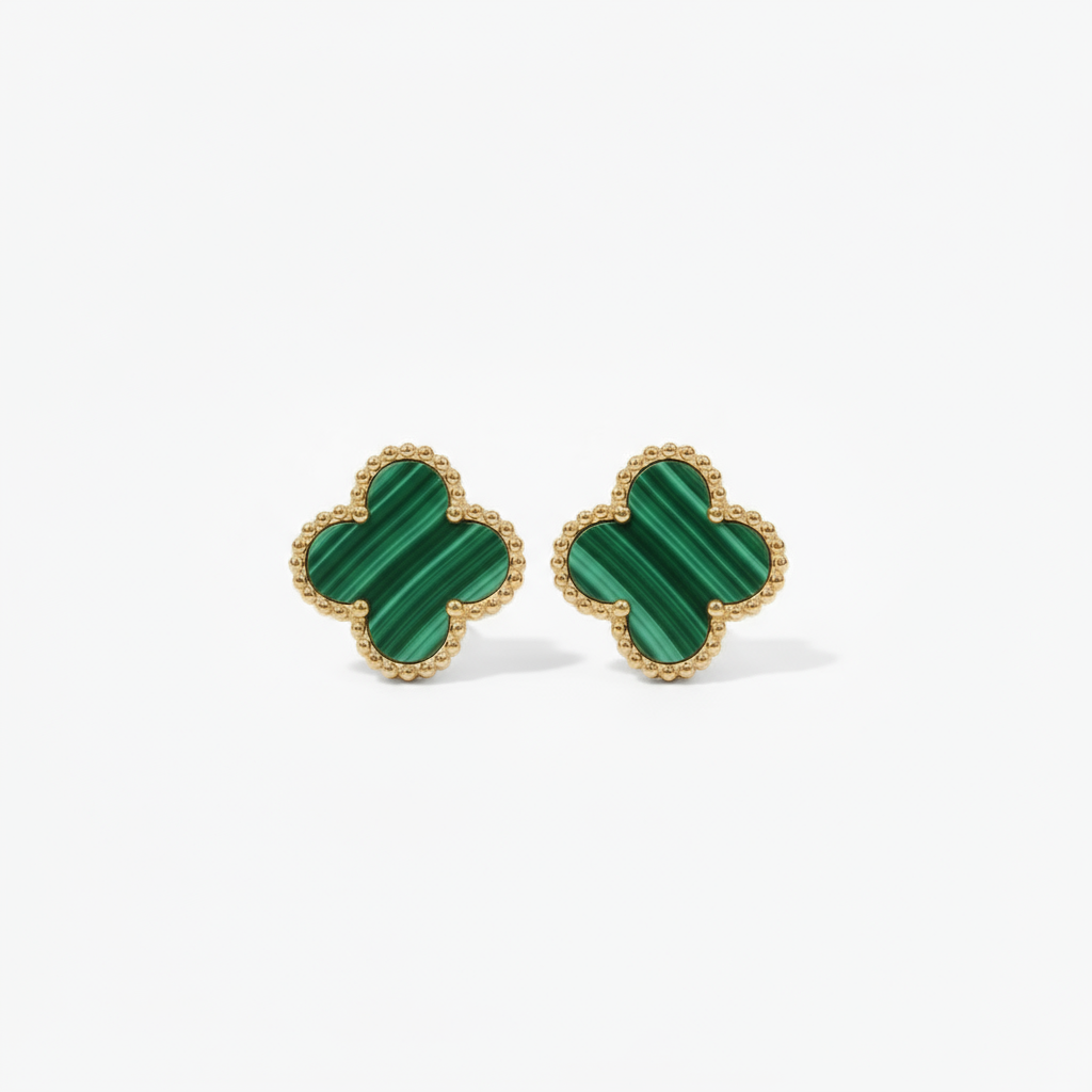 Celia Firekløver Øreringe Grøn