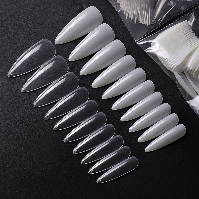 Nail tips 500 pack / Løse negler Lang mandel stilett