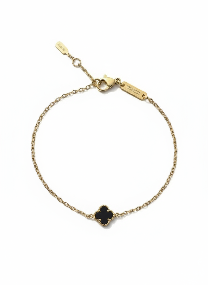 Mini Firkløverarmbånd 1 Motiv Sort