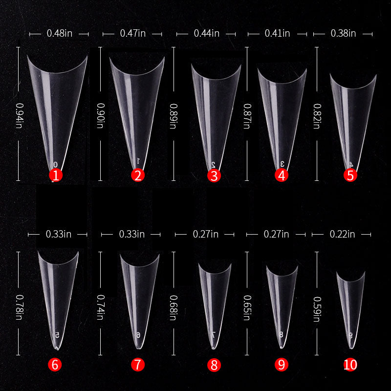 Spetsiga Nageltippar 500 pack / Lösnaglar Halvtäckande naglar