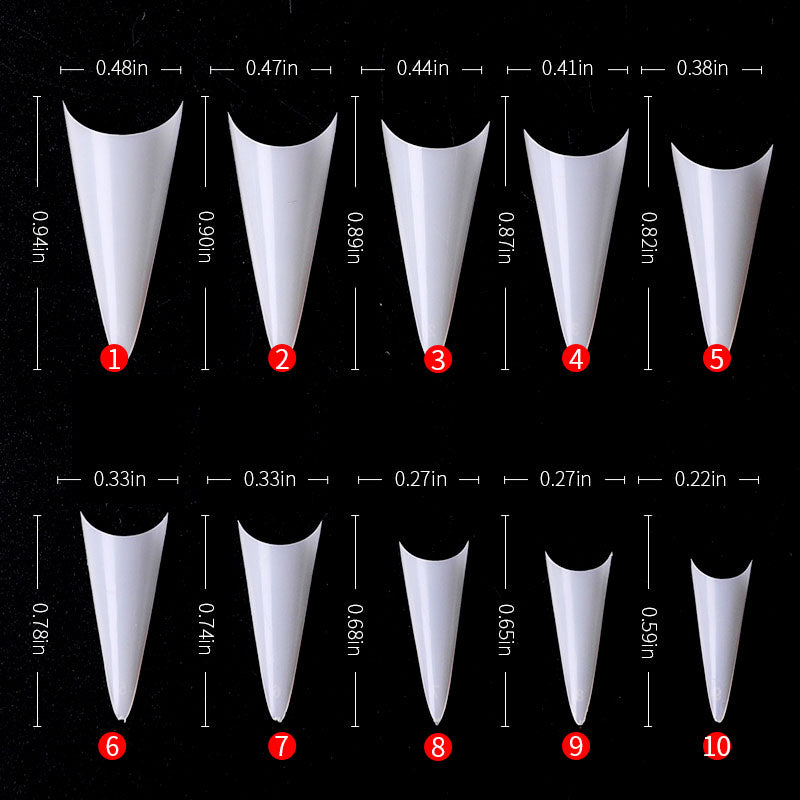 Spetsiga Nageltippar 500 pack / Lösnaglar Halvtäckande naglar