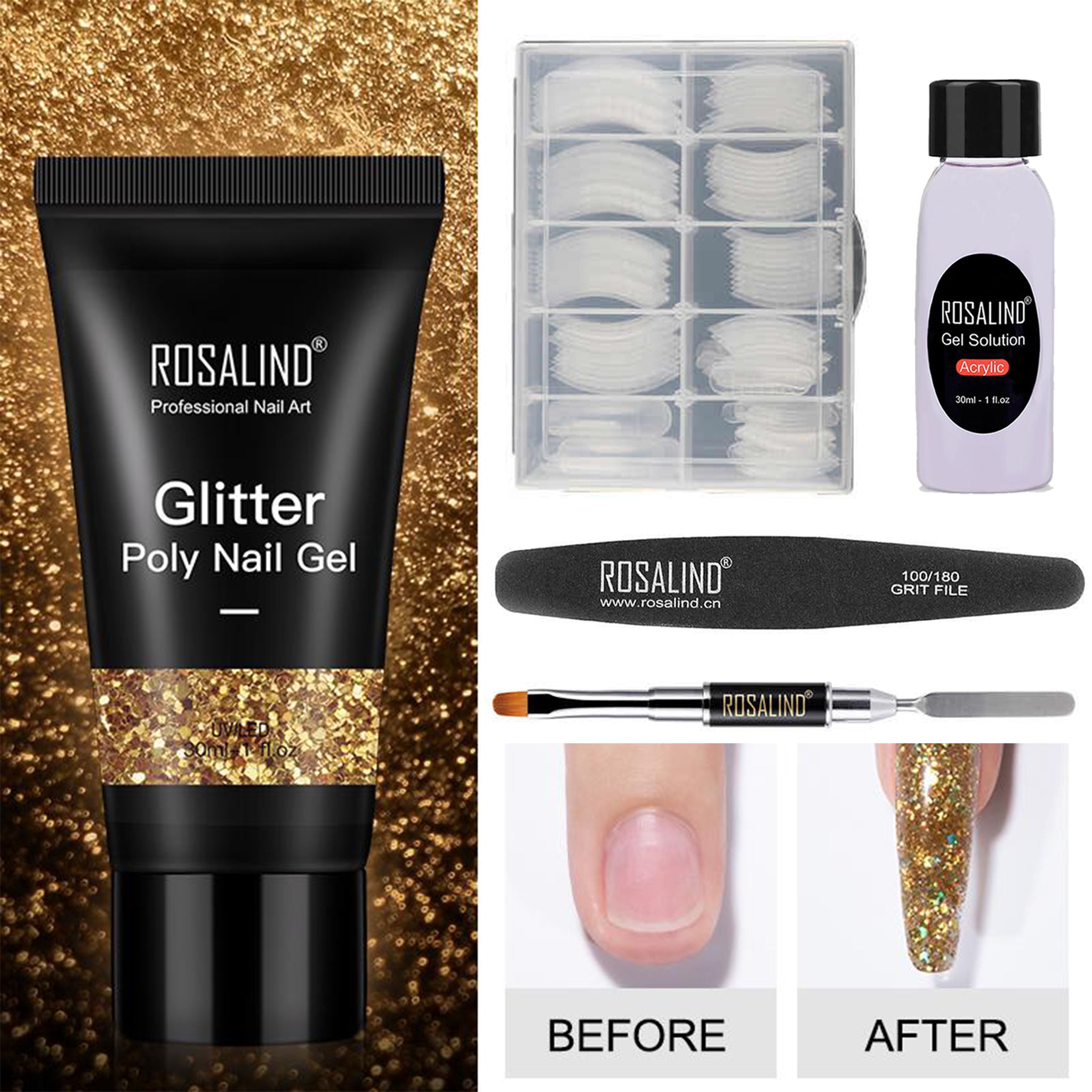 Polygel Kit Glitter