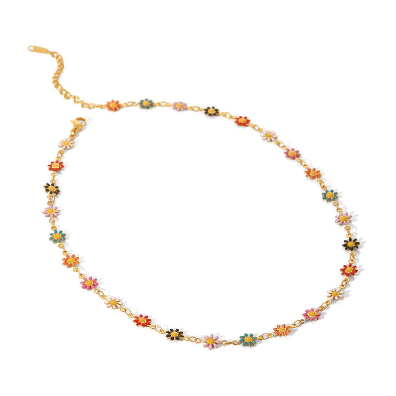 Colorful Daisy Choker Necklace